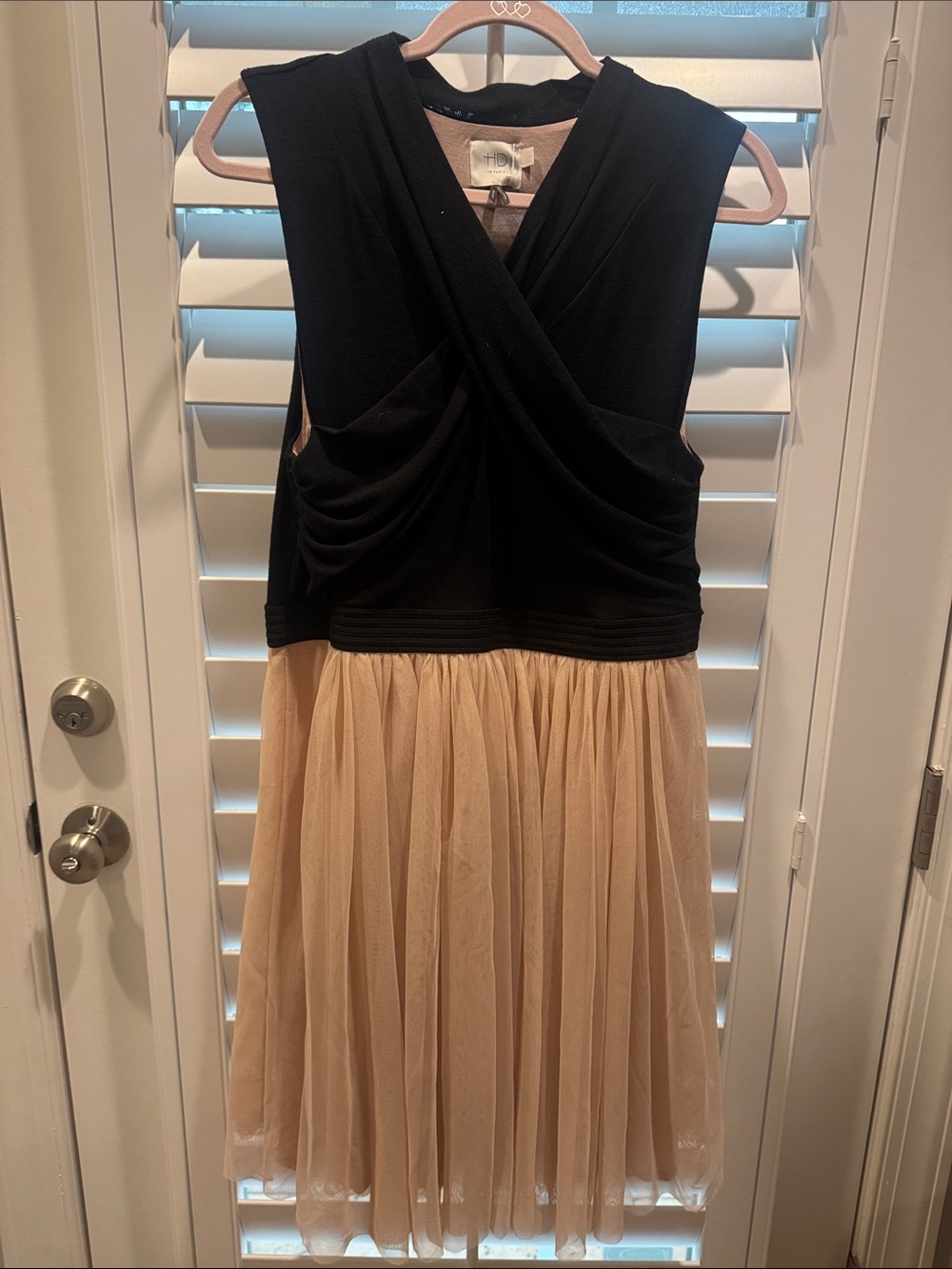 HD in Paris Black & Nude Tulle Skater Dress